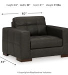 Signature Design by Ashley Luigi Oversized Chair and Ottoman-Thunder