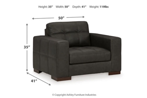 Signature Design by Ashley Luigi Oversized Chair and Ottoman-Thunder