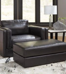 Signature Design by Ashley Amiata Oversized Chair and Ottoman-Onyx