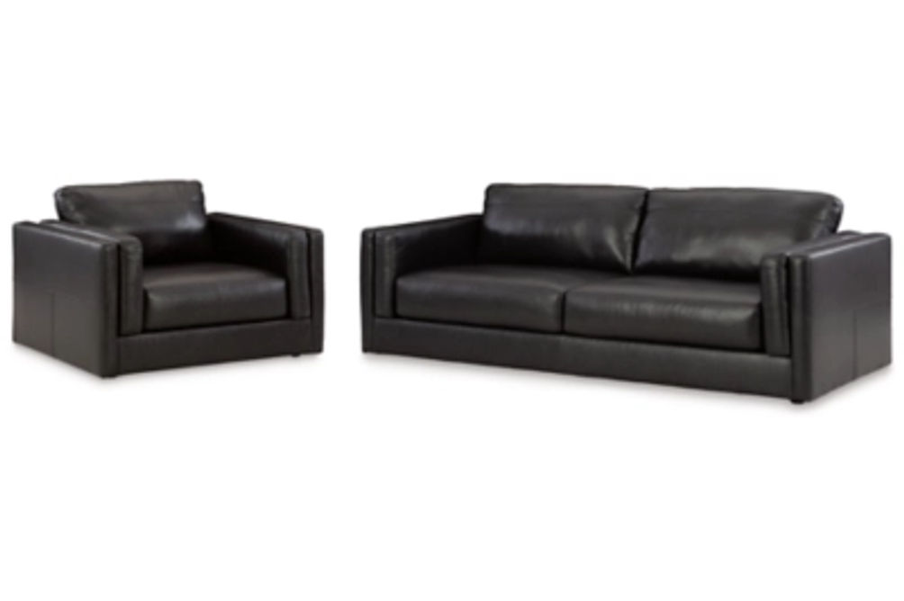 Signature Design by Ashley Amiata Sofa and Oversized Chair-Onyx