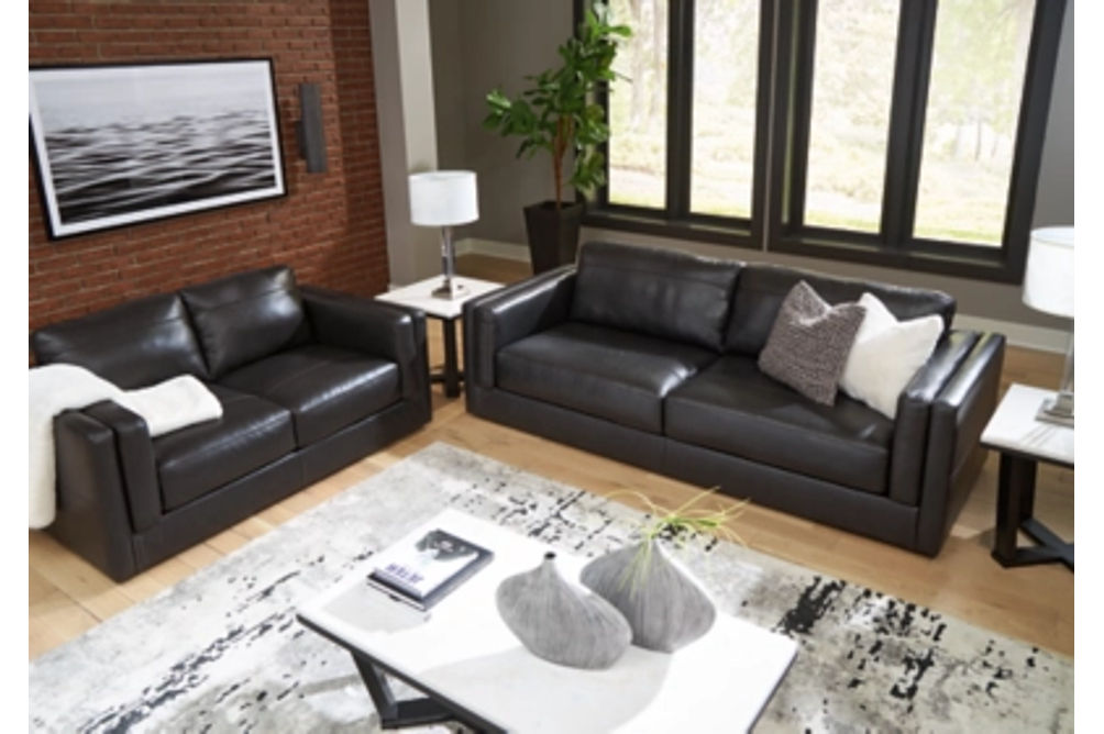 Signature Design by Ashley Amiata Sofa and Loveseat-Onyx