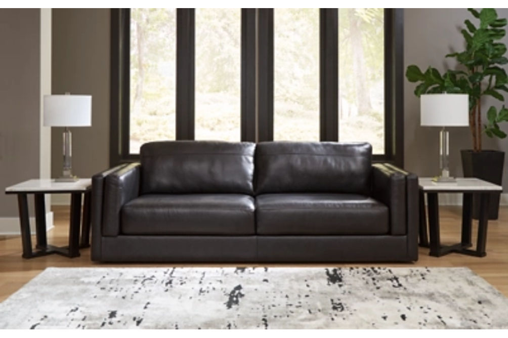 Signature Design by Ashley Amiata Sofa and Oversized Chair-Onyx