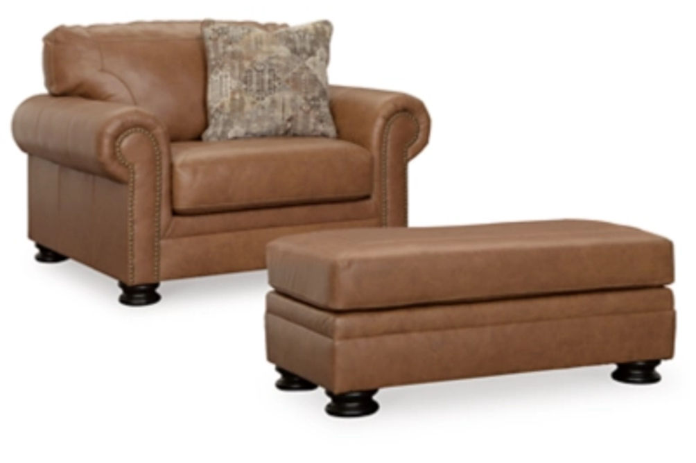 Signature Design by Ashley Carianna Oversized Chair and Ottoman-Caramel