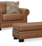Signature Design by Ashley Carianna Oversized Chair and Ottoman-Caramel