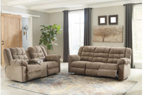 Signature Design by Ashley Workhorse Reclining Sofa and Loveseat-Cocoa