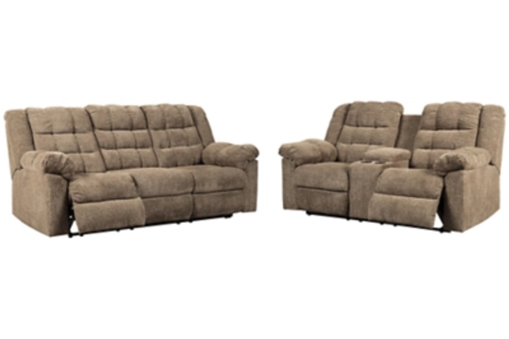 Signature Design by Ashley Workhorse Reclining Sofa and Loveseat-Cocoa