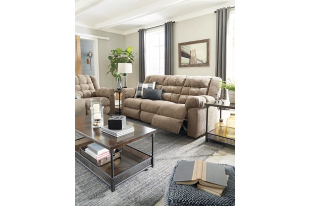 Signature Design by Ashley Workhorse Reclining Sofa and Loveseat-Cocoa