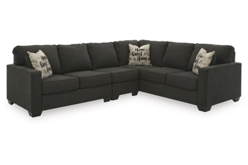 Signature Design by Ashley Lucina 3-Piece Sectional-Charcoal