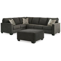 Signature Design by Ashley Lucina 3-Piece Sectional with Ottoman-Charcoal