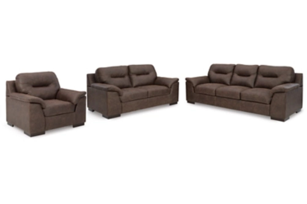 Signature Design by Ashley Maderla Sofa, Loveseat and Chair-Walnut