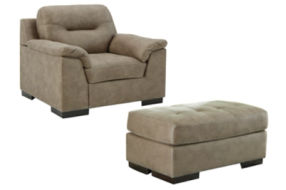 Signature Design by Ashley Maderla Chair and Ottoman-Pebble