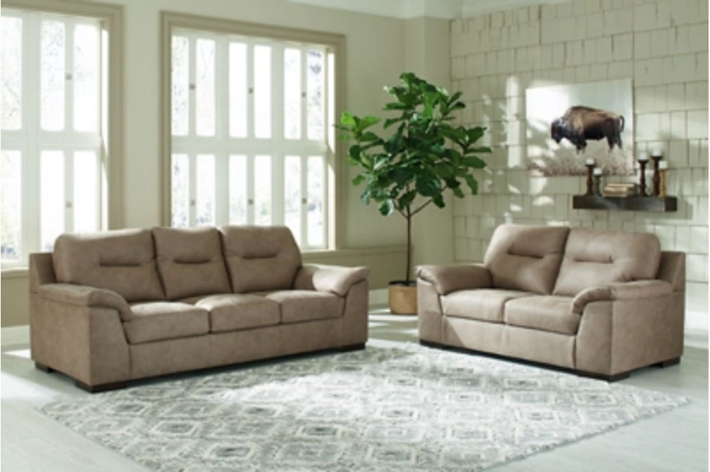 Signature Design by Ashley Maderla Sofa and Loveseat-Pebble