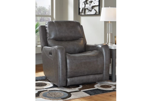 Signature Design by Ashley Galahad Power Recliner-Smoke