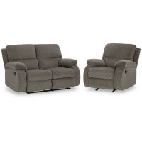 Signature Design by Ashley Scranto Reclining Loveseat and Recliner-Brindle