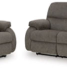 Signature Design by Ashley Scranto Reclining Sofa and Loveseat-Brindle