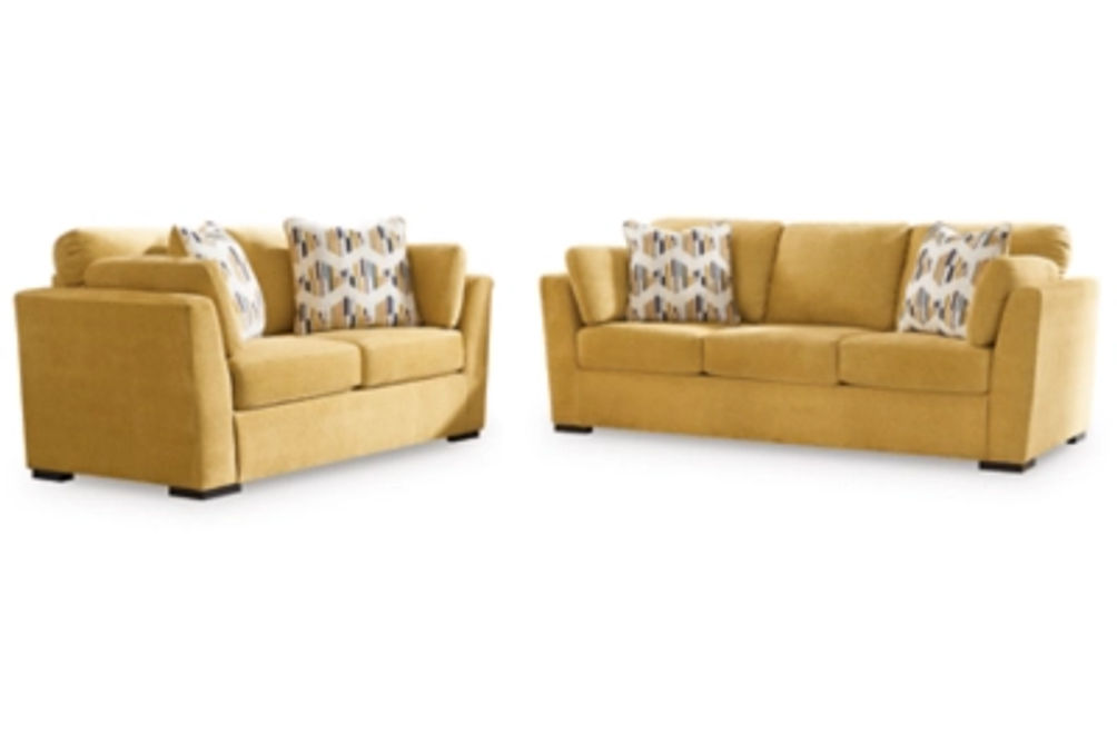 Signature Design by Ashley Keerwick Sofa and Loveseat-Sunflower