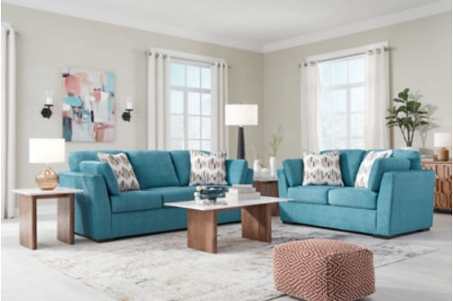 Signature Design by Ashley Keerwick Sofa and Loveseat-Teal