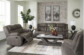 Signature Design by Ashley First Base Reclining Sofa, Loveseat and Recliner