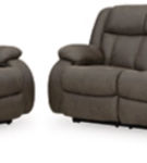 Signature Design by Ashley First Base Reclining Sofa and Loveseat-Gunmetal