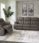 Signature Design by Ashley First Base Reclining Sofa and Loveseat-Gunmetal