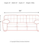 Signature Design by Ashley Accrington Sofa with Recliner-Granite