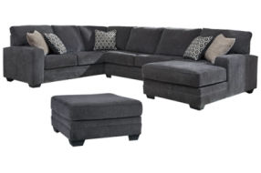 Benchcraft Tracling 3-Piece Sectional with Ottoman-Slate