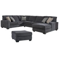 Benchcraft Tracling 3-Piece Sectional with Ottoman-Slate