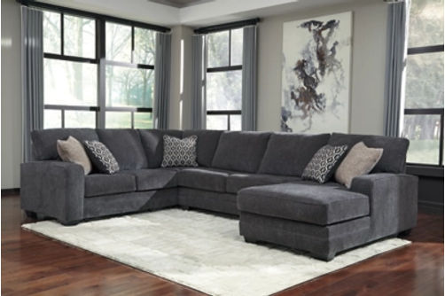 Benchcraft Tracling 3-Piece Sectional with Ottoman-Slate