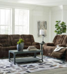 Signature Design by Ashley Soundwave Reclining Sofa and Loveseat-Chocolate