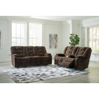 Signature Design by Ashley Soundwave Reclining Sofa and Loveseat-Chocolate