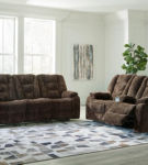 Signature Design by Ashley Soundwave Reclining Sofa and Loveseat-Chocolate