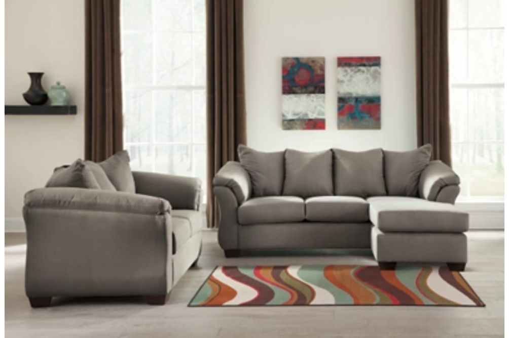 Signature Design by Ashley Darcy Sofa Chaise with Loveseat-Cobblestone