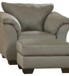 Signature Design by Ashley Darcy Chair and Ottoman-Cobblestone