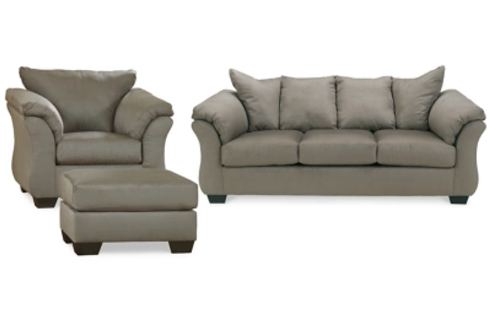 Signature Design by Ashley Darcy Sofa, Chair and Ottoman-Cobblestone