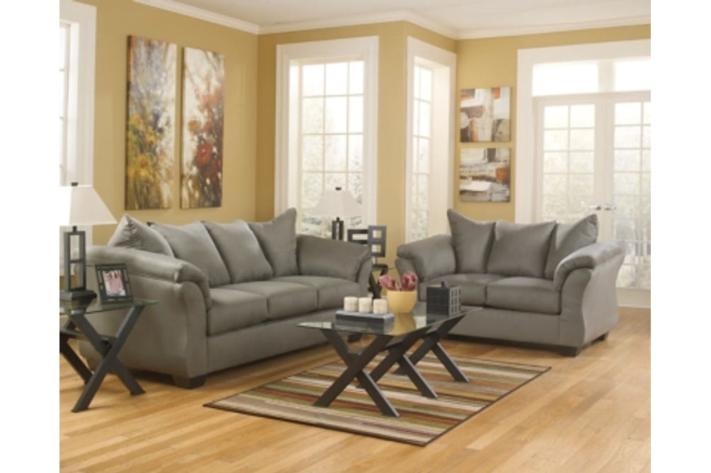 Signature Design by Ashley Darcy Sofa and Loveseat-Cobblestone