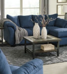Signature Design by Ashley Darcy Sofa Chaise and Recliner-Blue