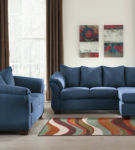 Signature Design by Ashley Darcy Sofa Chaise and Loveseat-Blue