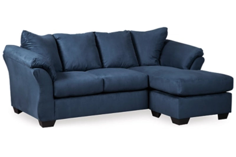 Signature Design by Ashley Darcy Sofa Chaise and Recliner-Blue