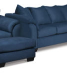 Signature Design by Ashley Darcy Sofa Chaise, Chair, and Ottoman-Blue