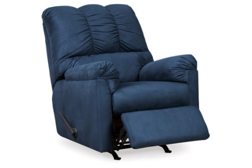 Signature Design by Ashley Darcy Sofa Chaise and Recliner-Blue