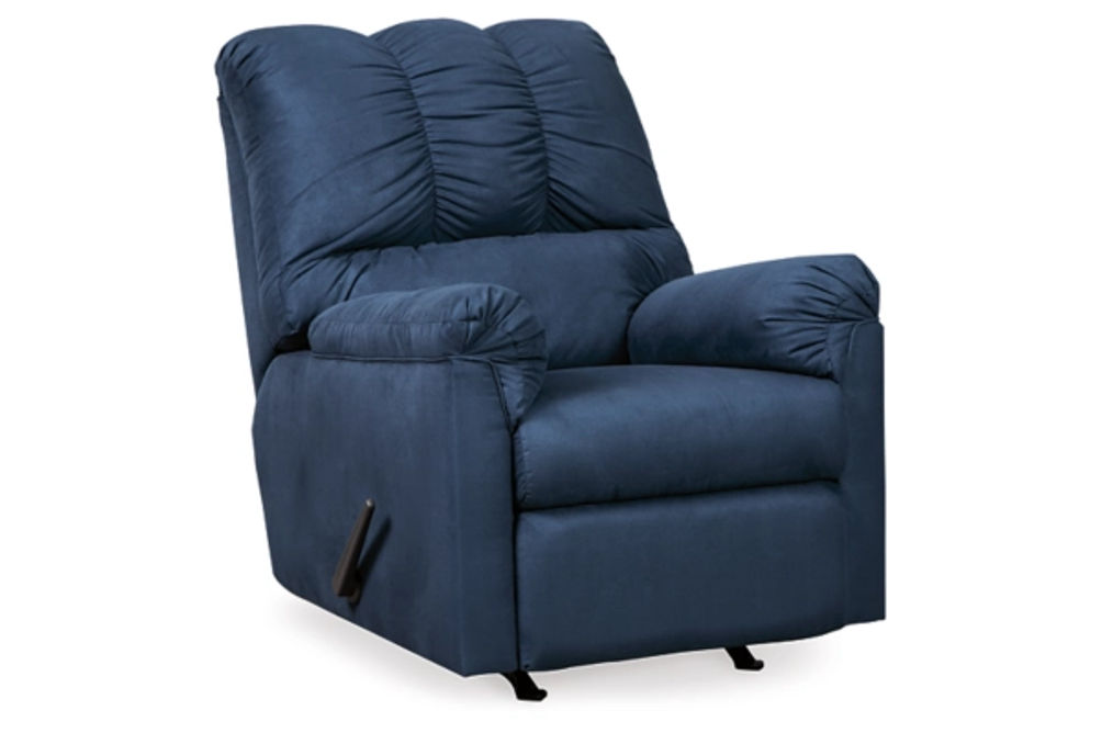 Signature Design by Ashley Darcy Sofa Chaise and Recliner-Blue