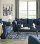 Signature Design by Ashley Darcy Sofa, Loveseat and Recliner-Blue