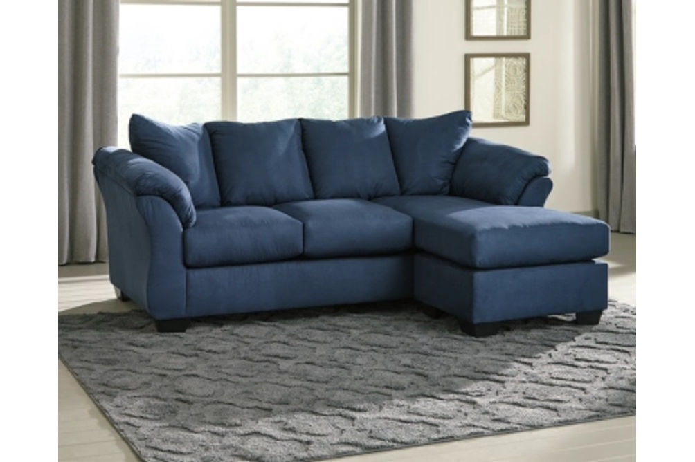 Signature Design by Ashley Darcy Sofa Chaise, Chair, and Ottoman-Blue