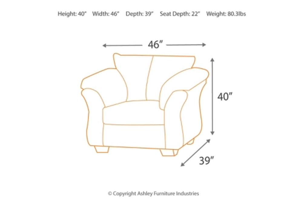 Signature Design by Ashley Darcy Loveseat and 2 Chairs-Blue