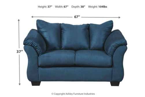 Signature Design by Ashley Darcy Sofa, Loveseat and Recliner-Blue