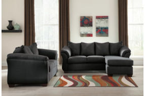 Signature Design by Ashley Darcy Sofa Chaise and Loveseat-Black