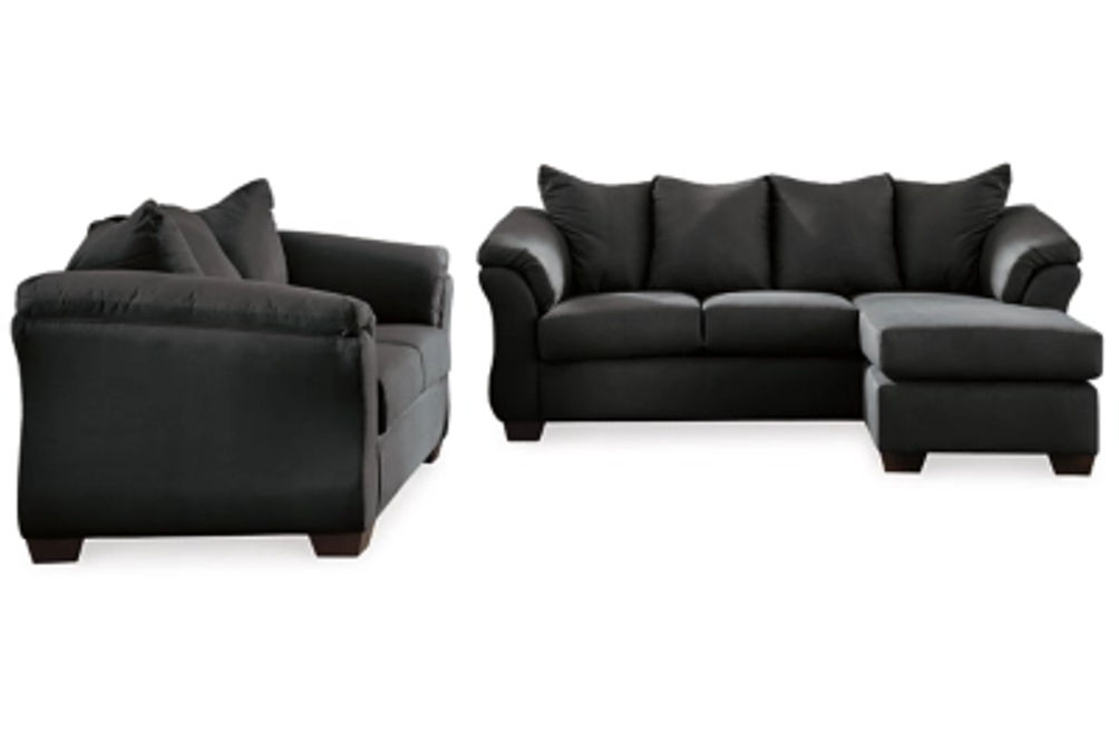 Signature Design by Ashley Darcy Sofa Chaise and Loveseat-Black