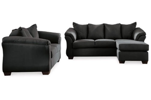 Signature Design by Ashley Darcy Sofa Chaise and Loveseat-Black