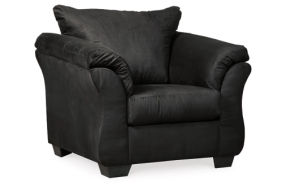 Signature Design by Ashley Darcy Chair and Ottoman-Black