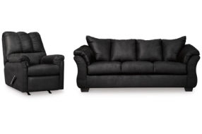 Signature Design by Ashley Darcy Sofa and Recliner-Black